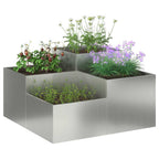 vidaXL Gartenblumentopf Silber 80 x 80 x 48 cm Verzinkter Stahl