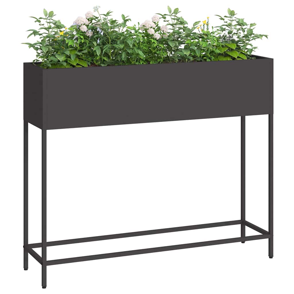 vidaXL Hochbeet Gartenpflanzer Schwarz 100 x 26 x 82 cm Stahl