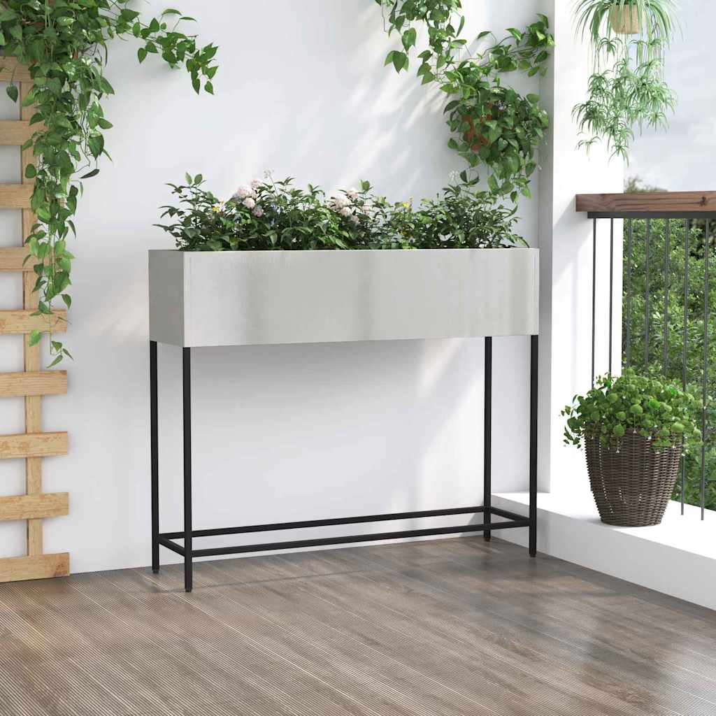 vidaXL Hochbeet Gartenpflanzer Silber 100 x 26 x 82 cm Edelstahl