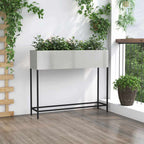 vidaXL Hochbeet Gartenpflanzer Silber 100 x 26 x 82 cm Edelstahl