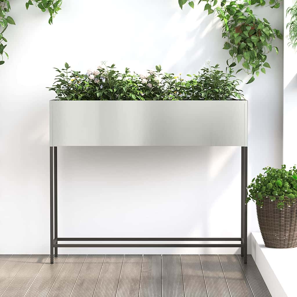 vidaXL Hochbeet Gartenpflanzer Silber 100 x 26 x 82 cm