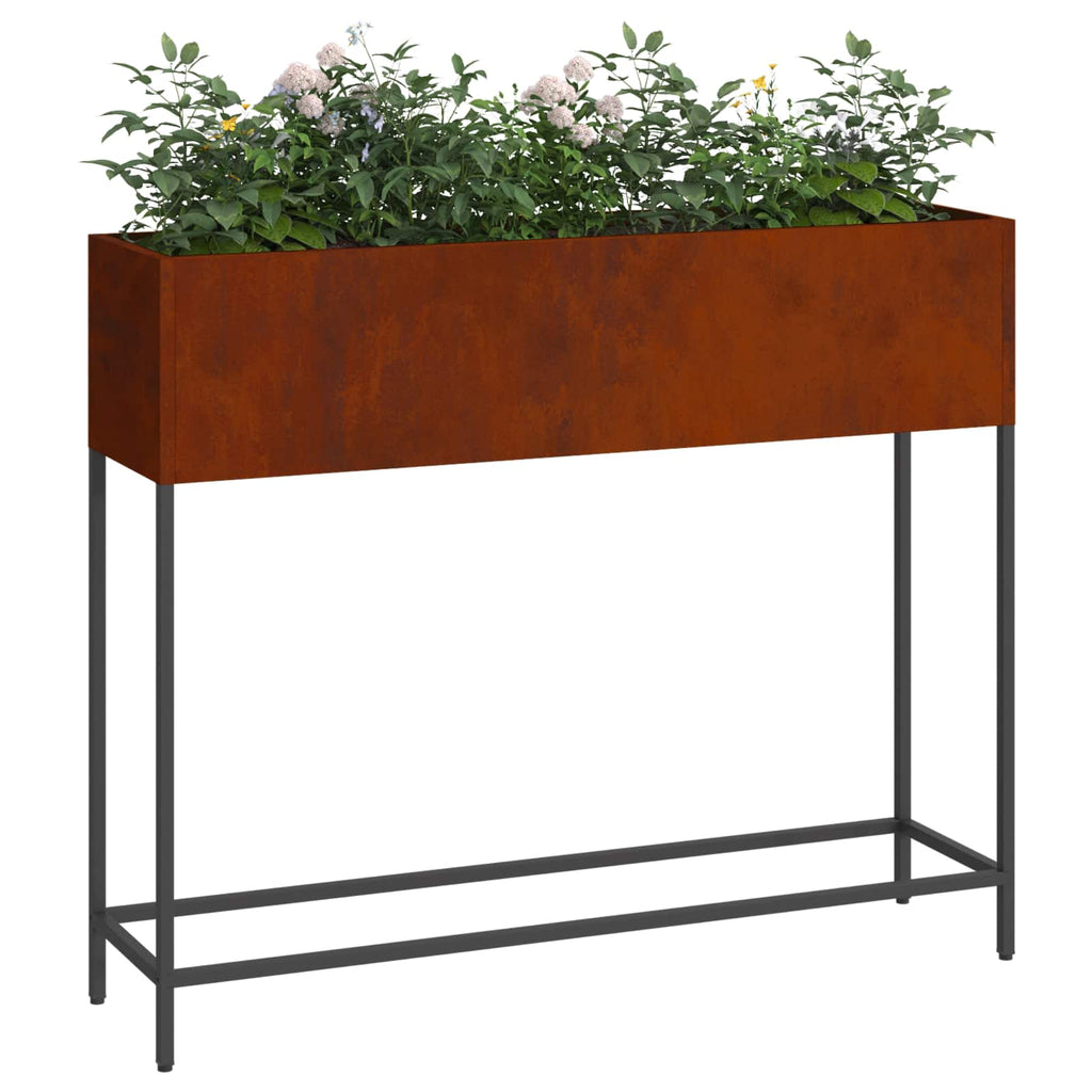 vidaXL Hochbeet Gartenpflanzer Rostig 100 x 26 x 82 cm Wetterfeststahl