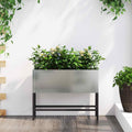 vidaXL Hochbeet Gartenpflanzer Silber 60 x 26 x 45 cm Verzinkter Stahl