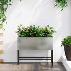 vidaXL Hochbeet Gartenpflanzer Silber 60 x 26 x 45 cm Verzinkter Stahl
