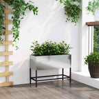 vidaXL Hochbeet Gartenpflanzer Silber 60 x 26 x 45 cm Verzinkter Stahl