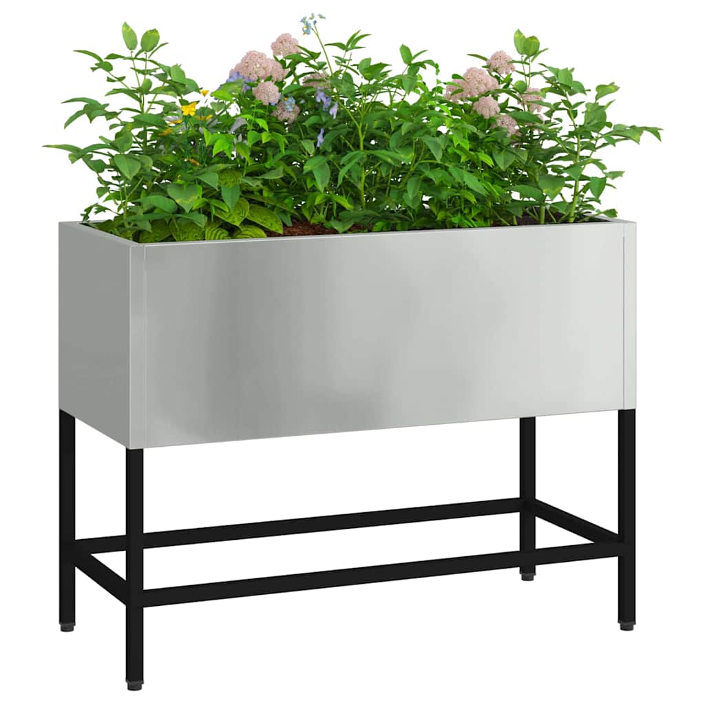 vidaXL Hochbeet Gartenpflanzer Silber 60 x 26 x 45 cm Verzinkter Stahl