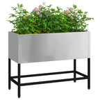 vidaXL Hochbeet Gartenpflanzer Silber 60 x 26 x 45 cm Verzinkter Stahl