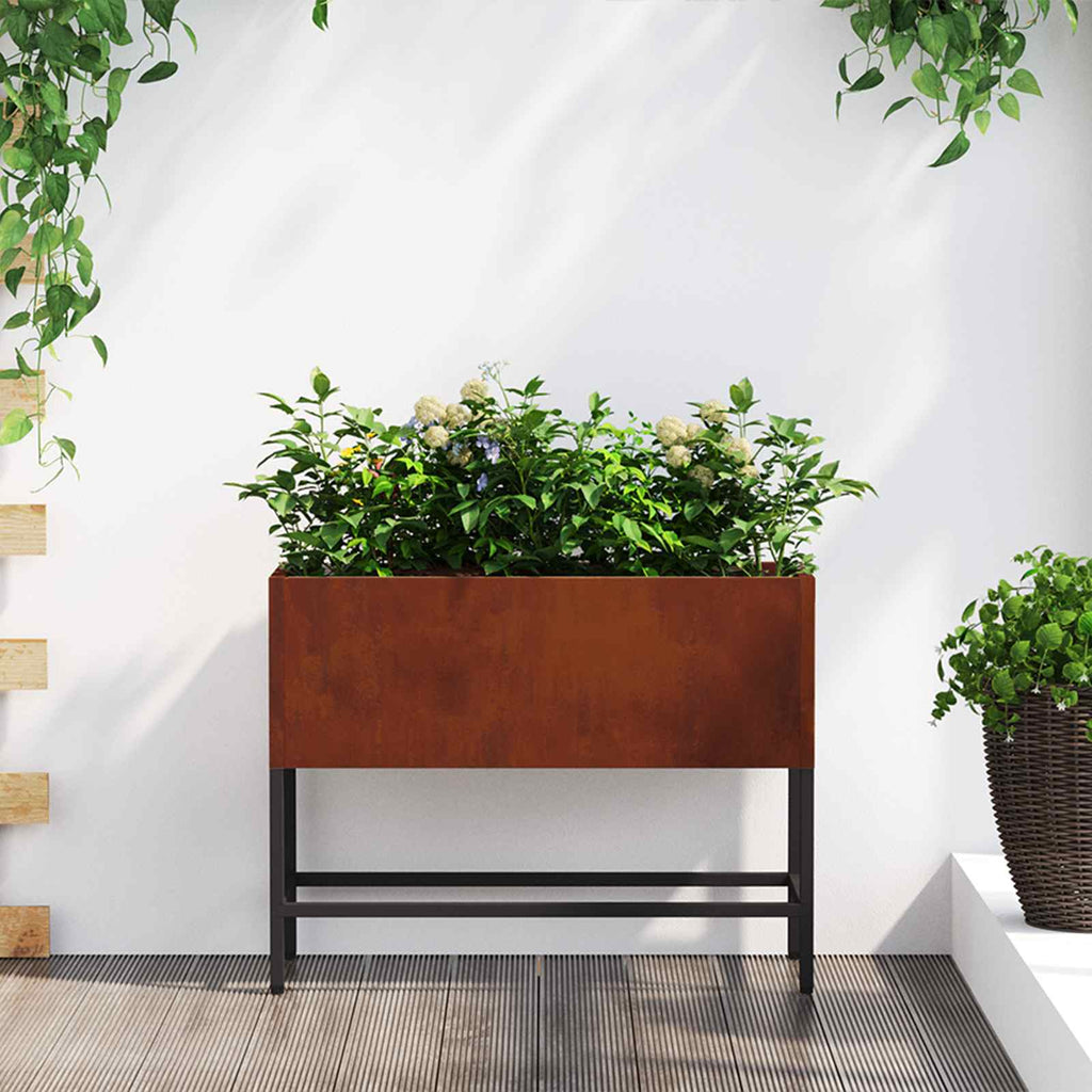 vidaXL Hochbeet Gartenpflanzer Rostig 100 x 26 x 82 cm Wetterfeststahl
