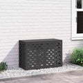 vidaXL Klimaanlagenabdeckung Schwarz 90 x 40 x 60 cm Stahl