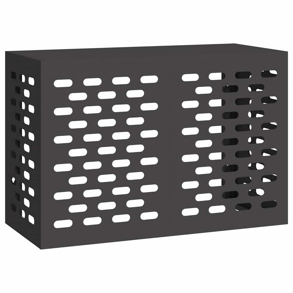 vidaXL Klimaanlagenabdeckung Schwarz 90 x 40 x 60 cm Stahl