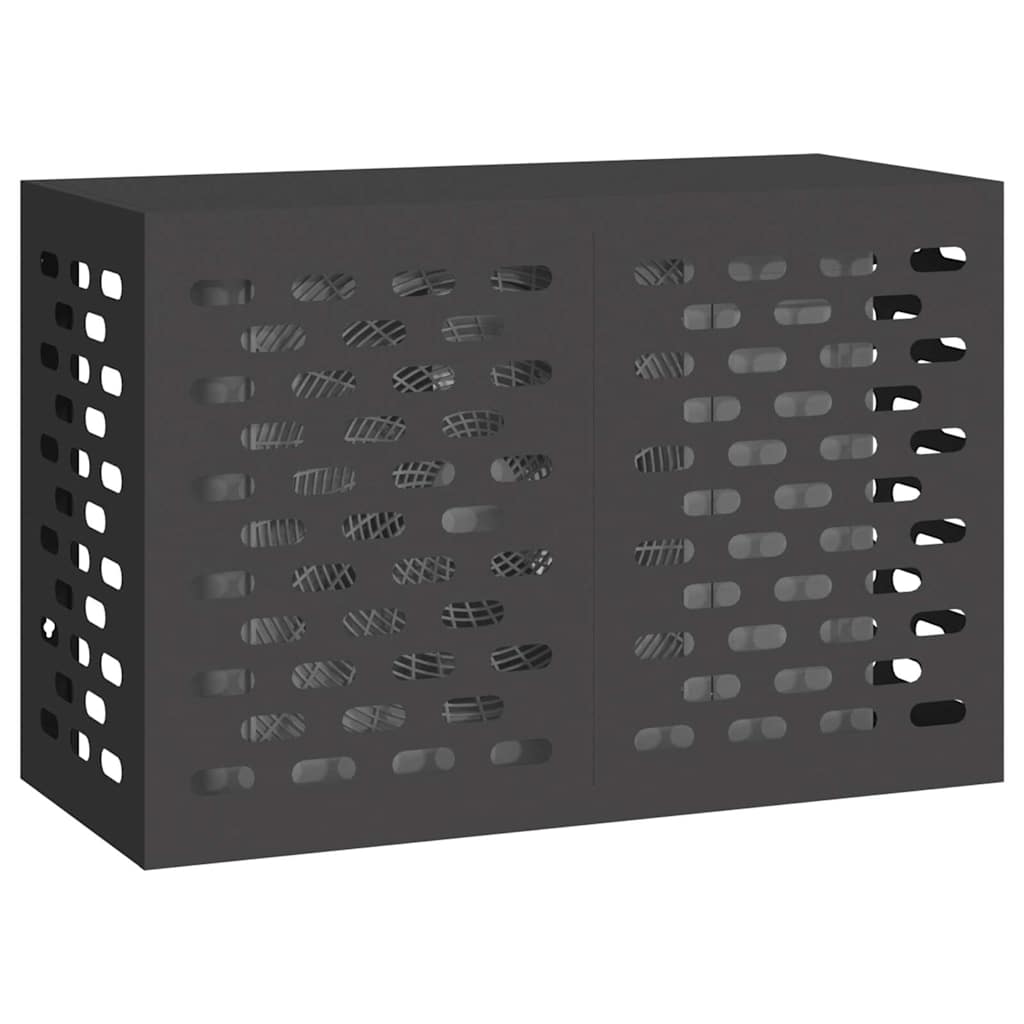 vidaXL Klimaanlagenabdeckung Schwarz 90 x 40 x 60 cm Stahl