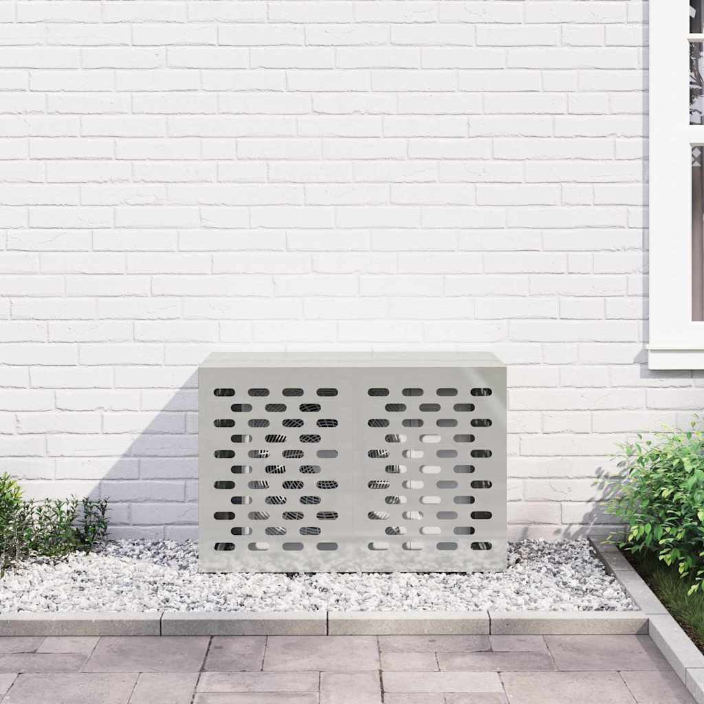 vidaXL Klimaanlagenabdeckung Silber 90 x 40 x 60 cm Verzinkter Stahl