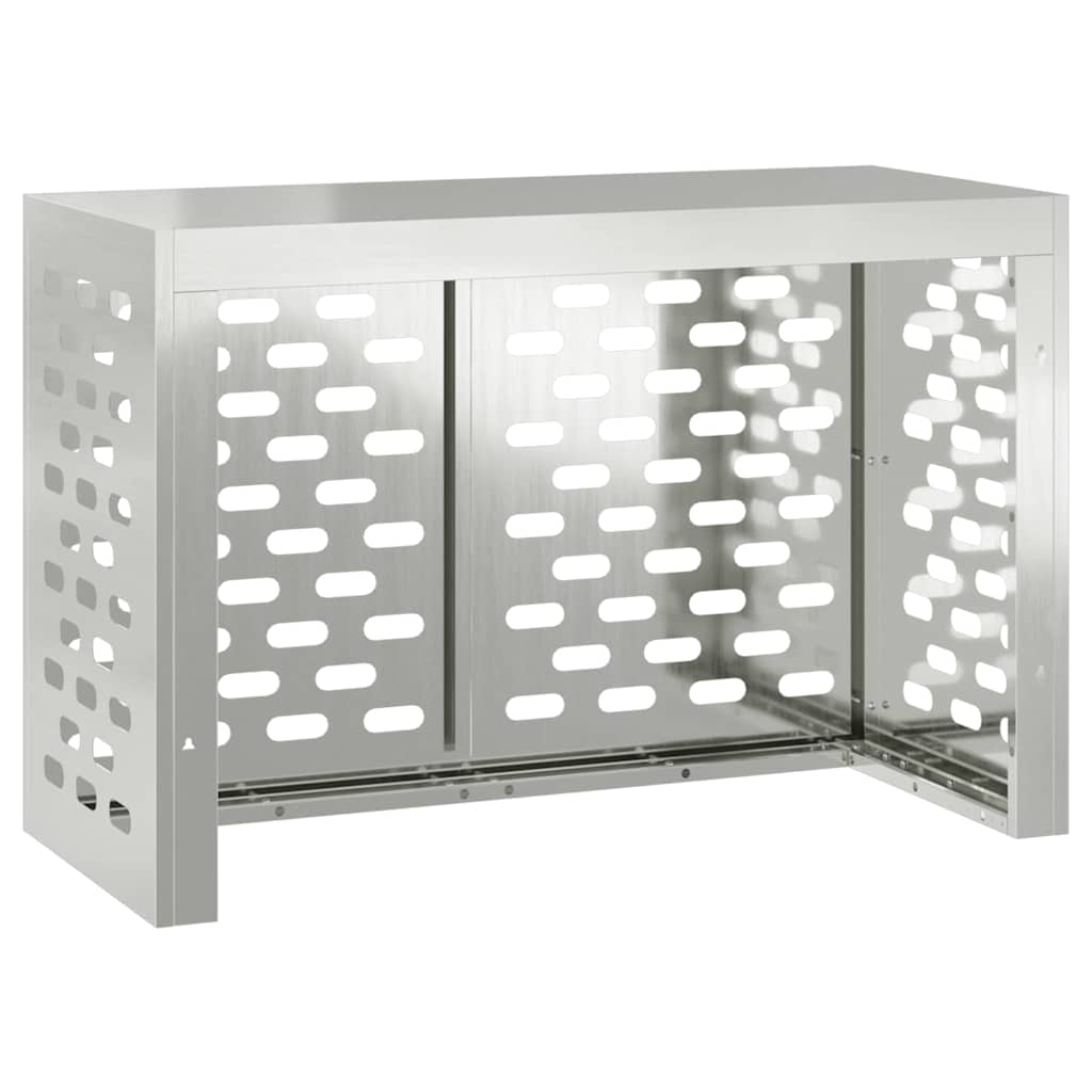 vidaXL Klimaanlagenabdeckung Silber 90 x 40 x 60 cm Verzinkter Stahl