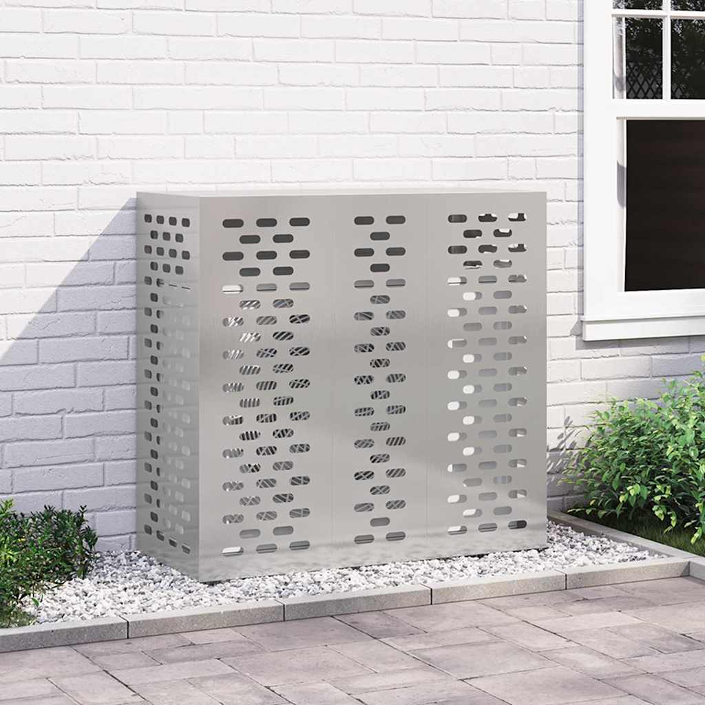 vidaXL Klimaanlagenabdeckung Silber 110 x 50 x 105 cm Edelstahl