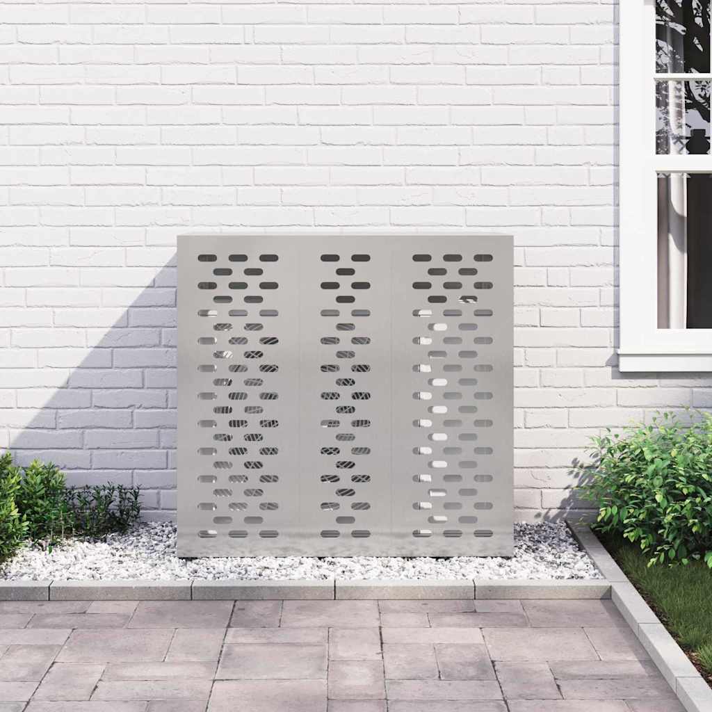 vidaXL Klimaanlagenabdeckung Silber 110 x 50 x 105 cm Edelstahl