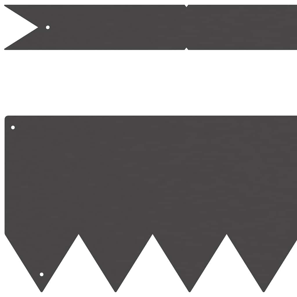 vidaXL Raseneinfassung 20 pcs Schwarz 100 x 0,05 x 15 cm