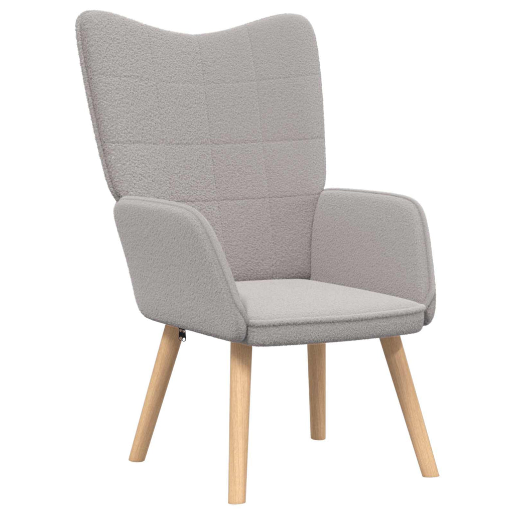 vidaXL Sessel Hellgrau 62 x 67 x 95,5 cm Sherpa-Stoff