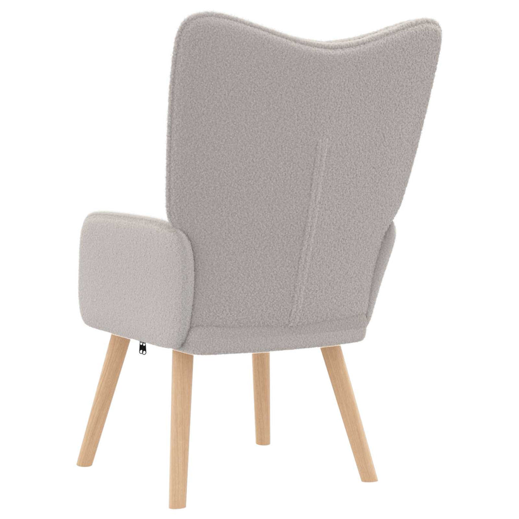 vidaXL Sessel Hellgrau 62 x 67 x 95,5 cm Sherpa-Stoff