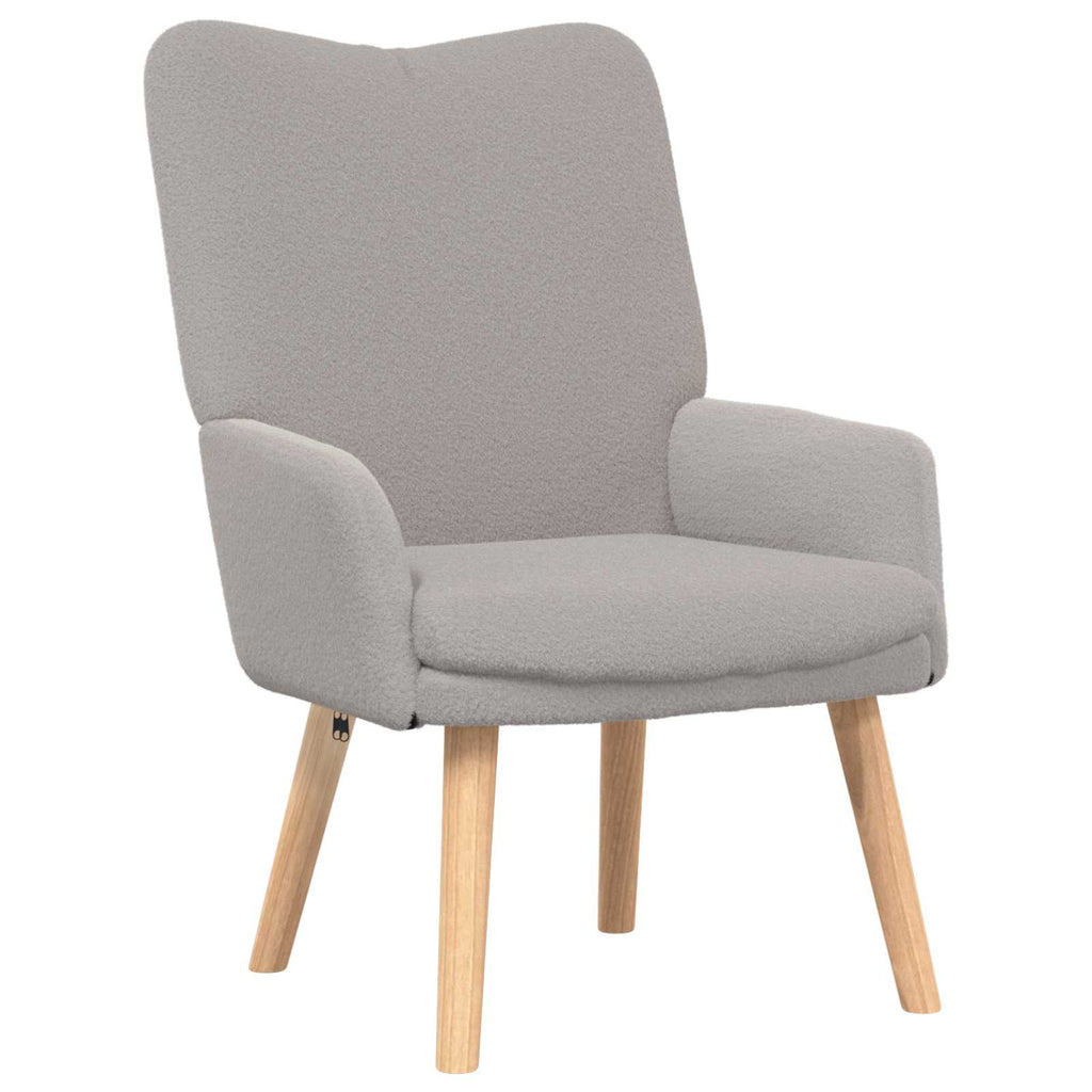 vidaXL Sessel Hellgrau 63 x 67 x 94 cm Schafstoff und Sperrholz