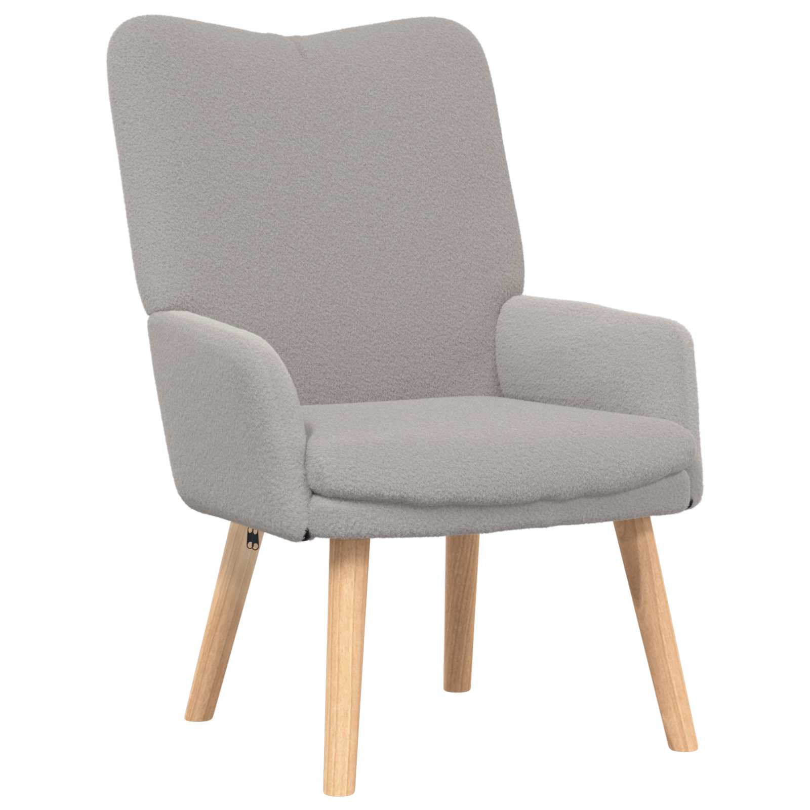 vidaXL Sessel Hellgrau 63 x 67 x 94 cm Schafstoff und Sperrholz