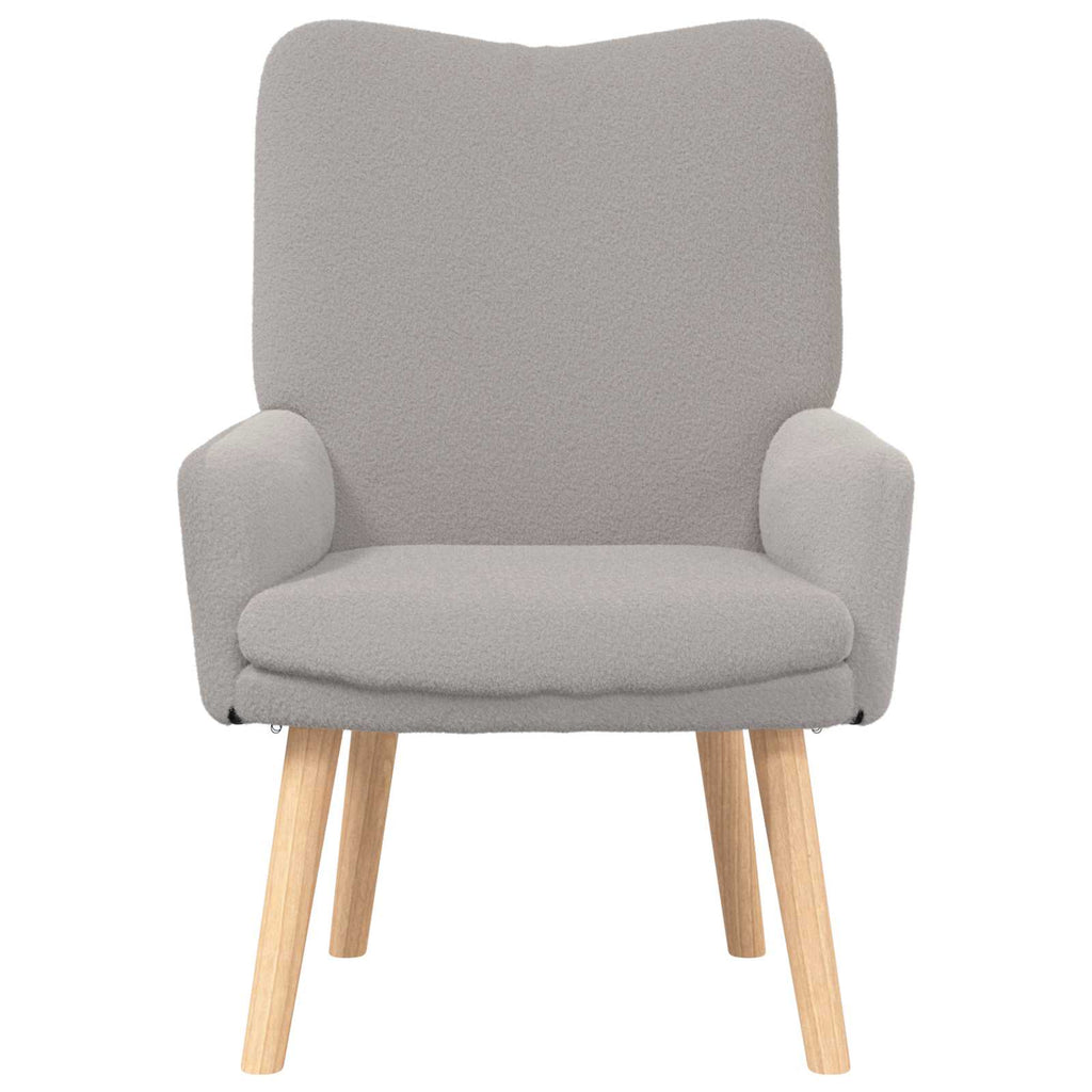 vidaXL Sessel Hellgrau 63 x 67 x 94 cm Schafstoff und Sperrholz