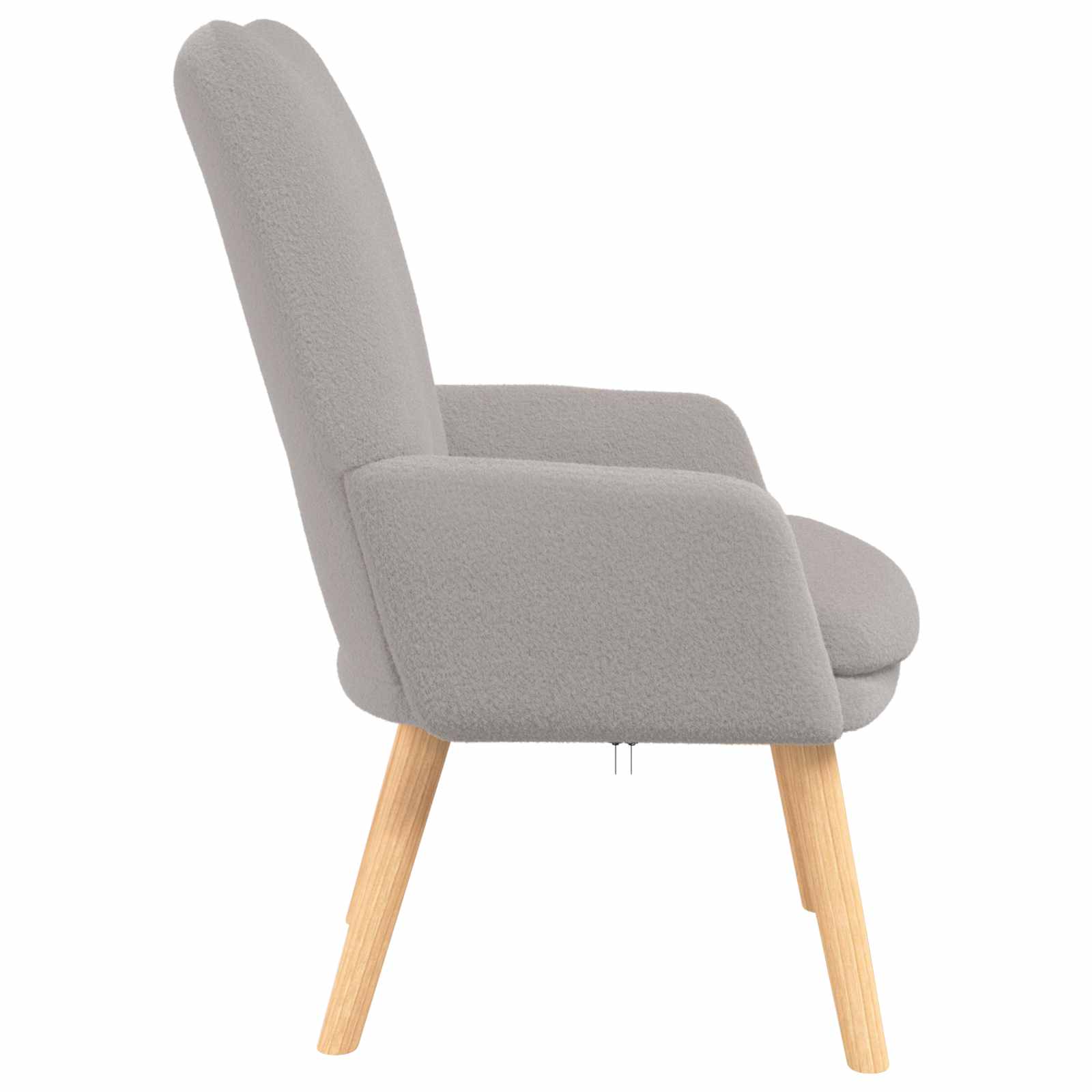 vidaXL Sessel Hellgrau 63 x 67 x 94 cm Schafstoff und Sperrholz