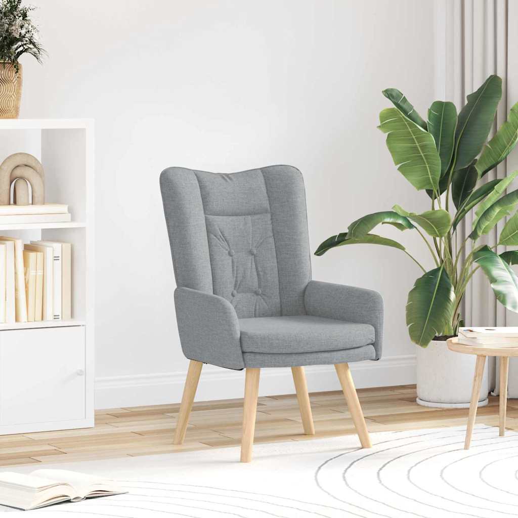 vidaXL Sessel Hellgrau 63 x 67 x 94 cm Stoff und Sperrholz