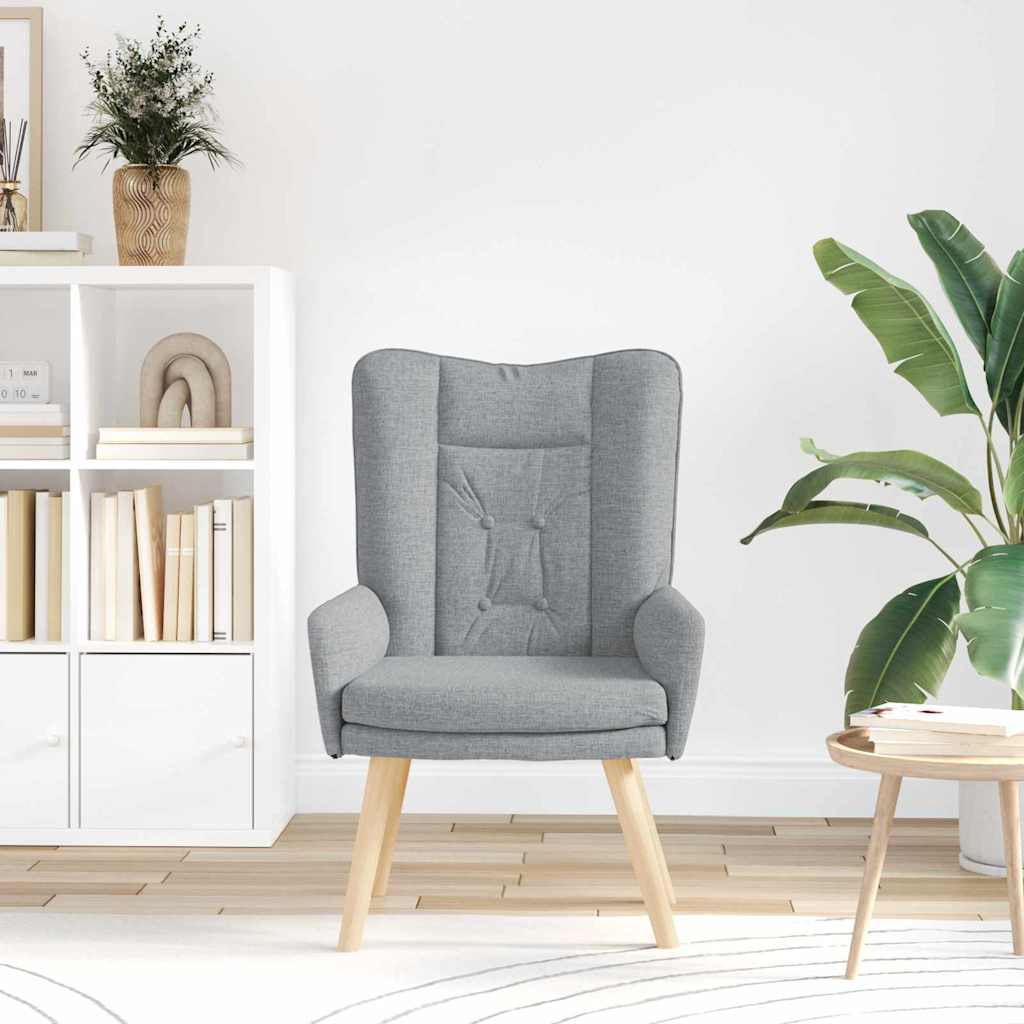 vidaXL Sessel Hellgrau 63 x 67 x 94 cm Stoff und Sperrholz