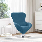 vidaXL Eiersessel Blau Samt