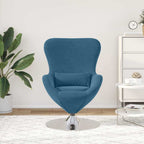 vidaXL Eiersessel Blau Samt