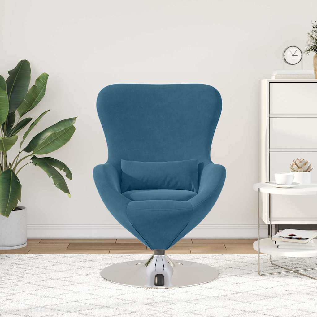 vidaXL Eiersessel Blau Samt