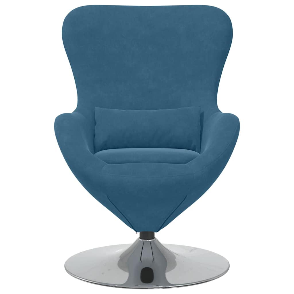 vidaXL Eiersessel Blau Samt