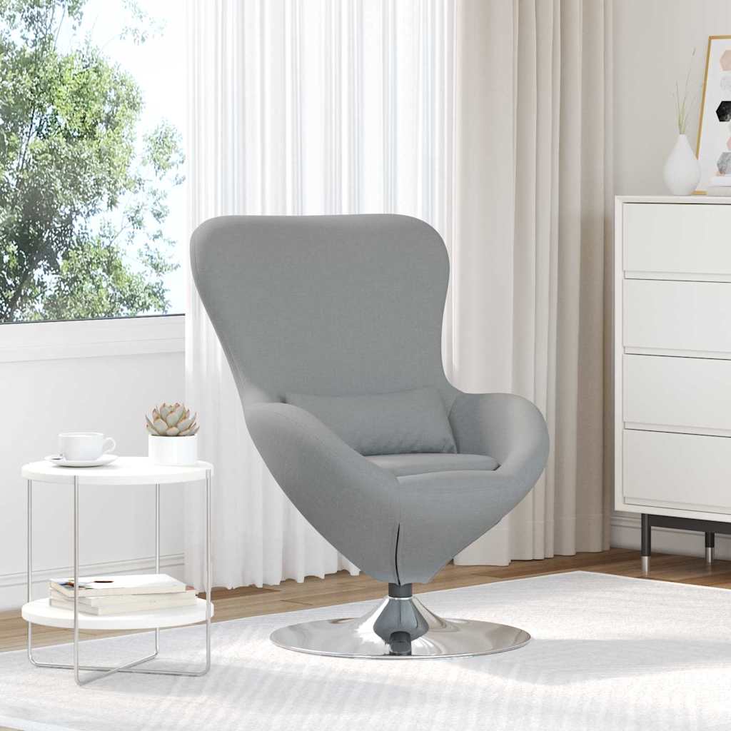 vidaXL Eiersessel Hellgrau 63 x 73 x 90 cm Stoff