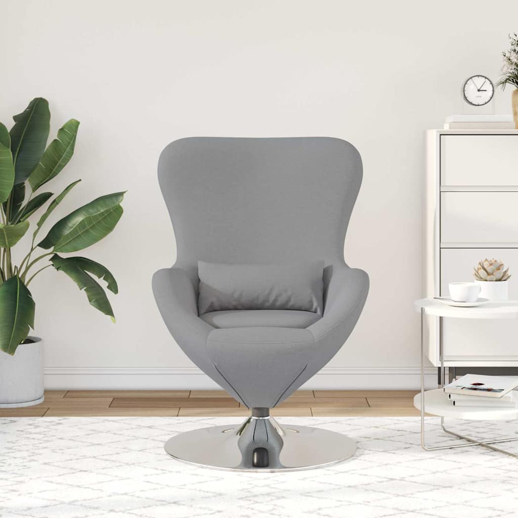 vidaXL Eiersessel Hellgrau 63 x 73 x 90 cm Stoff