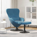 vidaXL Eierstuhl mit Fußhocker with Footstool Blau Samt
