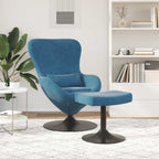 vidaXL Eierstuhl mit Fußhocker with Footstool Blau Samt