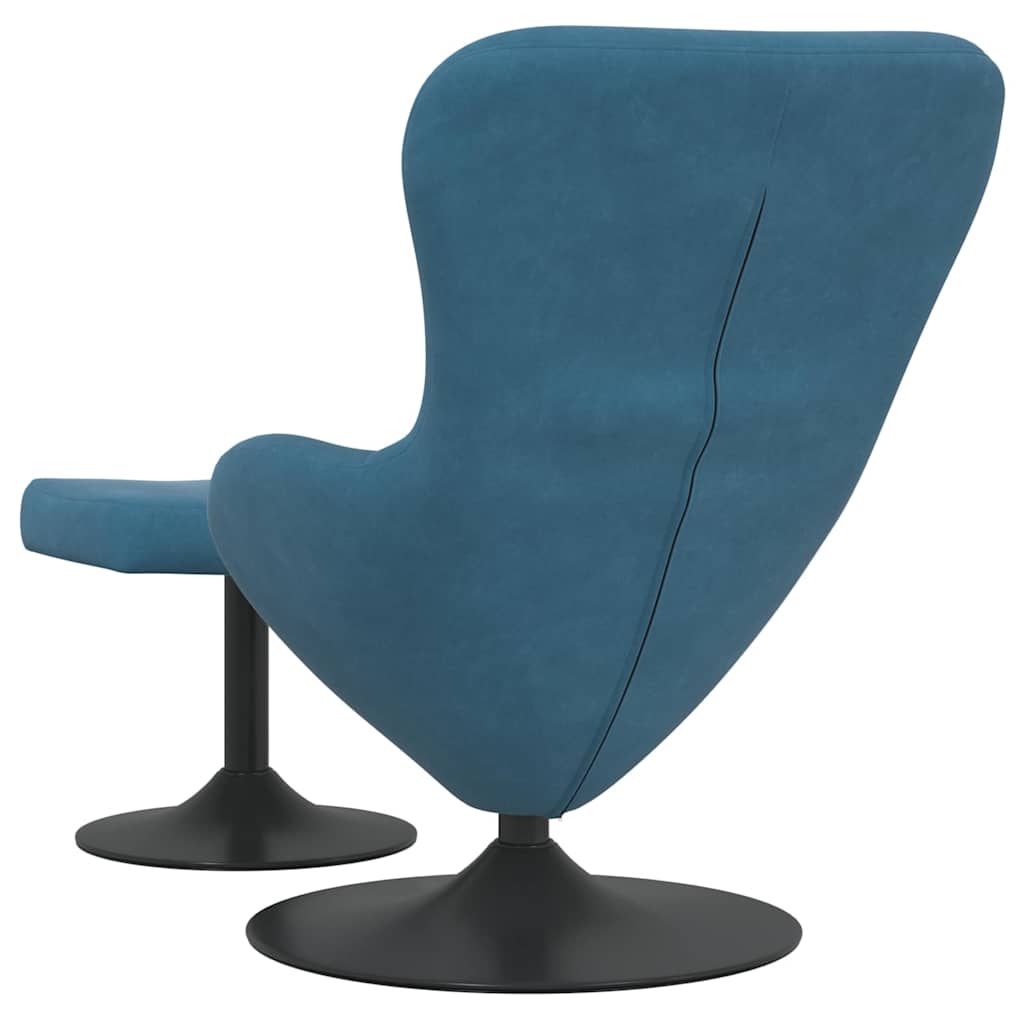 vidaXL Eierstuhl mit Fußhocker with Footstool Blau Samt