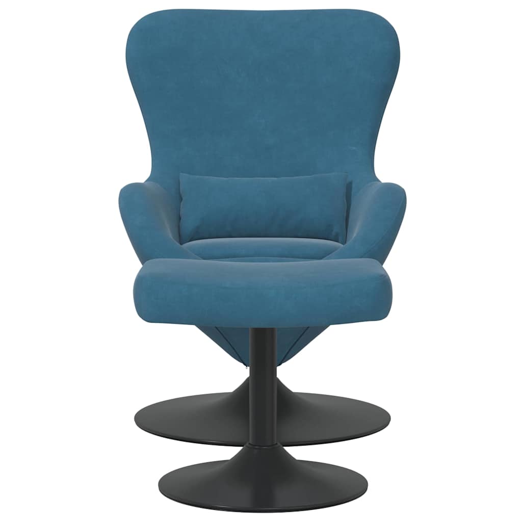 vidaXL Eierstuhl mit Fußhocker with Footstool Blau Samt