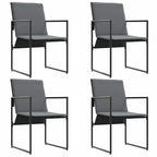 vidaXL Stuhl mit Kissen 4 pcs Schwarz und Anthrazit Textilene