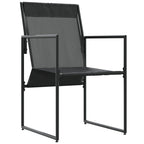 vidaXL Stuhl mit Kissen 4 pcs Schwarz und Anthrazit Textilene