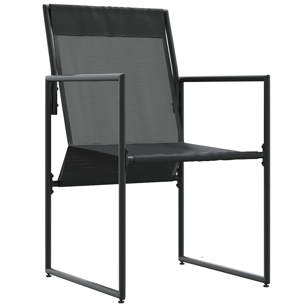 vidaXL Stuhl mit Kissen 4 pcs Schwarz und Anthrazit Textilene