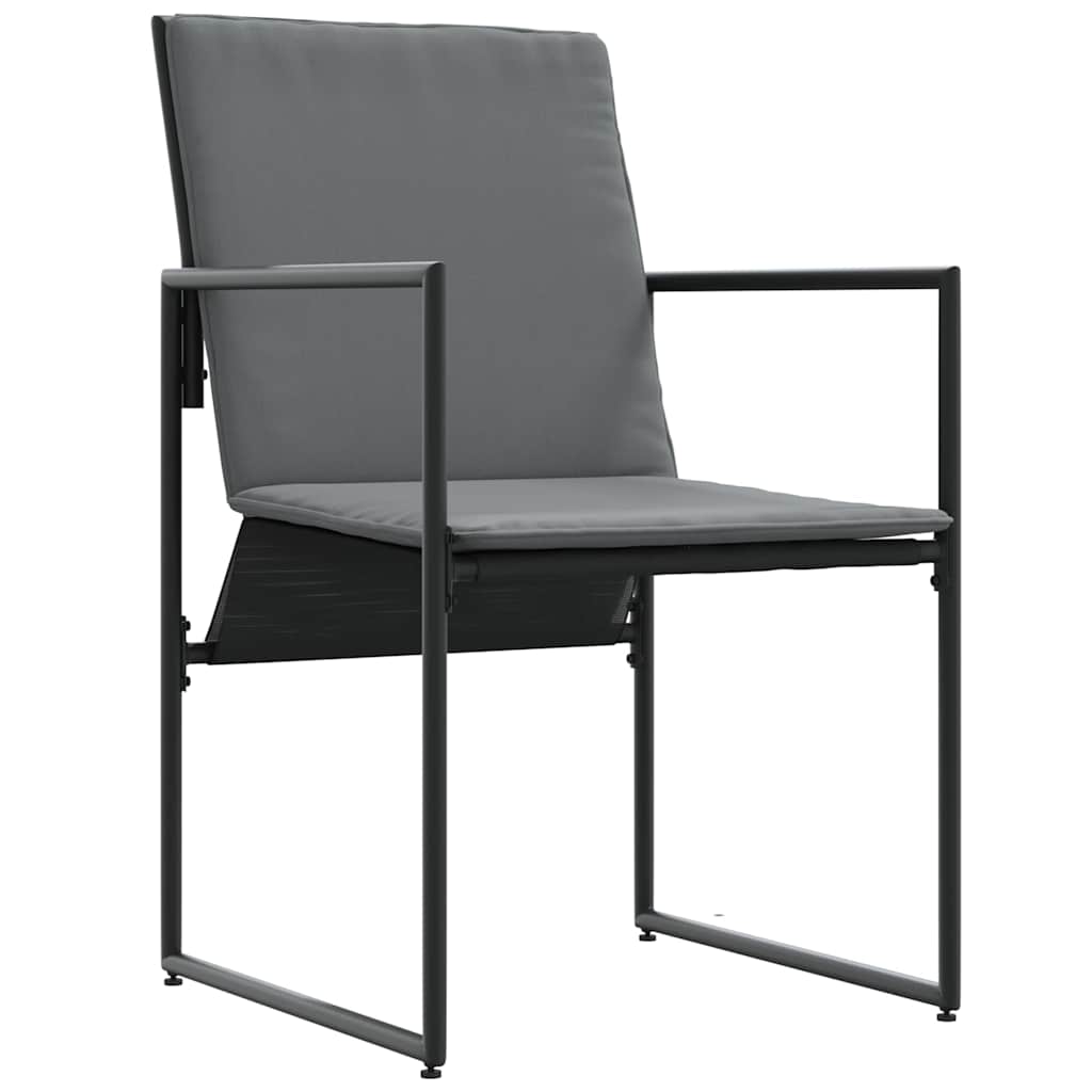 vidaXL Stuhl mit Kissen 4 pcs Schwarz und Anthrazit Textilene
