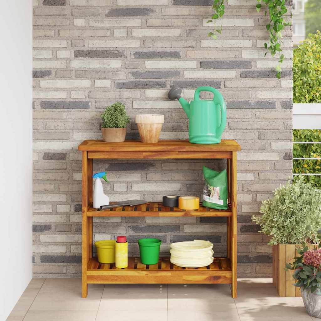 vidaXL Garten-Schrank mit Regal Natur 75 x 35 x 70cm Massivholz Akazie