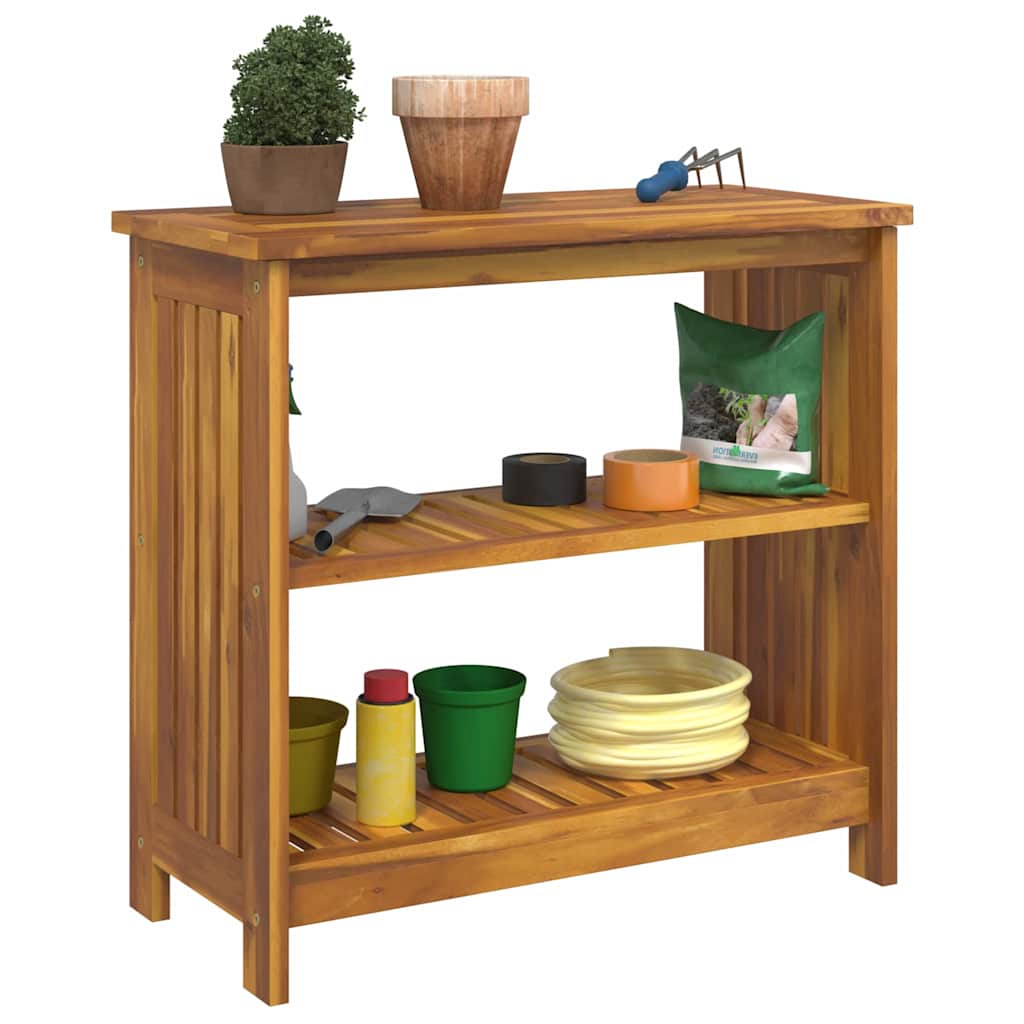 vidaXL Garten-Schrank mit Regal Natur 75 x 35 x 70cm Massivholz Akazie