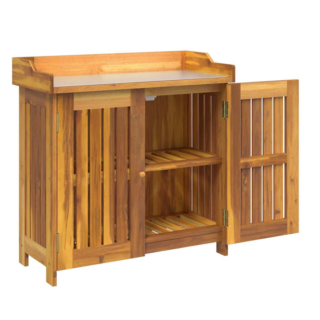vidaXL Garten-Schrank Natur 78 x 36,5 x 78 cm Massivholz Akazie