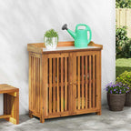 vidaXL Garten-Schrank Natur 78 x 36,5 x 78 cm Massivholz Akazie