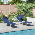 vidaXL Sonnenliege 2 pcs Blau 58 x 188 x 77cm Polyester