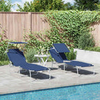 vidaXL Sonnenliege 2 pcs Blau 58 x 188 x 77cm Polyester