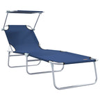 vidaXL Sonnenliege 2 pcs Blau 58 x 188 x 77cm Polyester