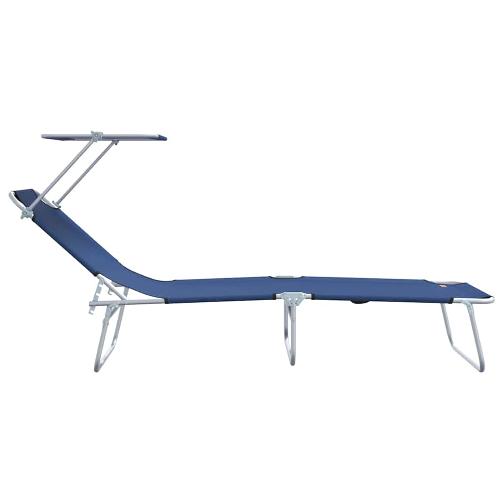 vidaXL Sonnenliege 2 pcs Blau 58 x 188 x 77cm Polyester